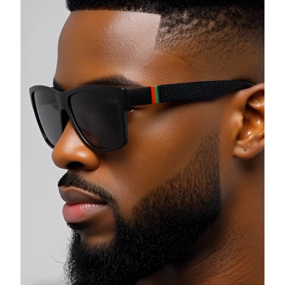Men's Polarized Sunglasses Driving Square Frame Outdoor Dark Black Lens Lentes‎